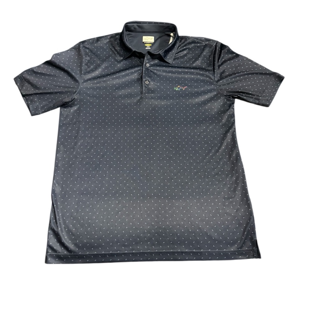 Greg Norman ML75 Play Dry Golf Polo Men's Blue Micro Print Performance M